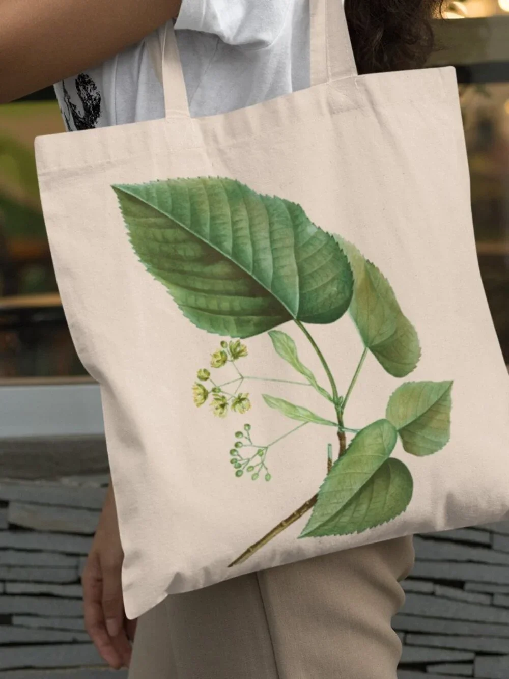 Hairy Linden Vintage Floral Print Graphic Canvas Tote Bag